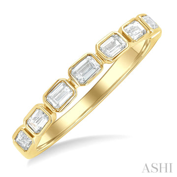 East-West Emerald Cut Diamond Band